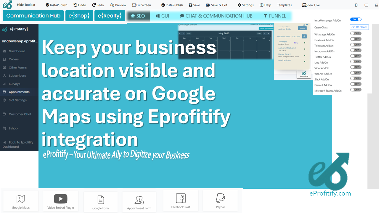 Keep your business location visible and accurate on Google Maps using Eprofitify integration